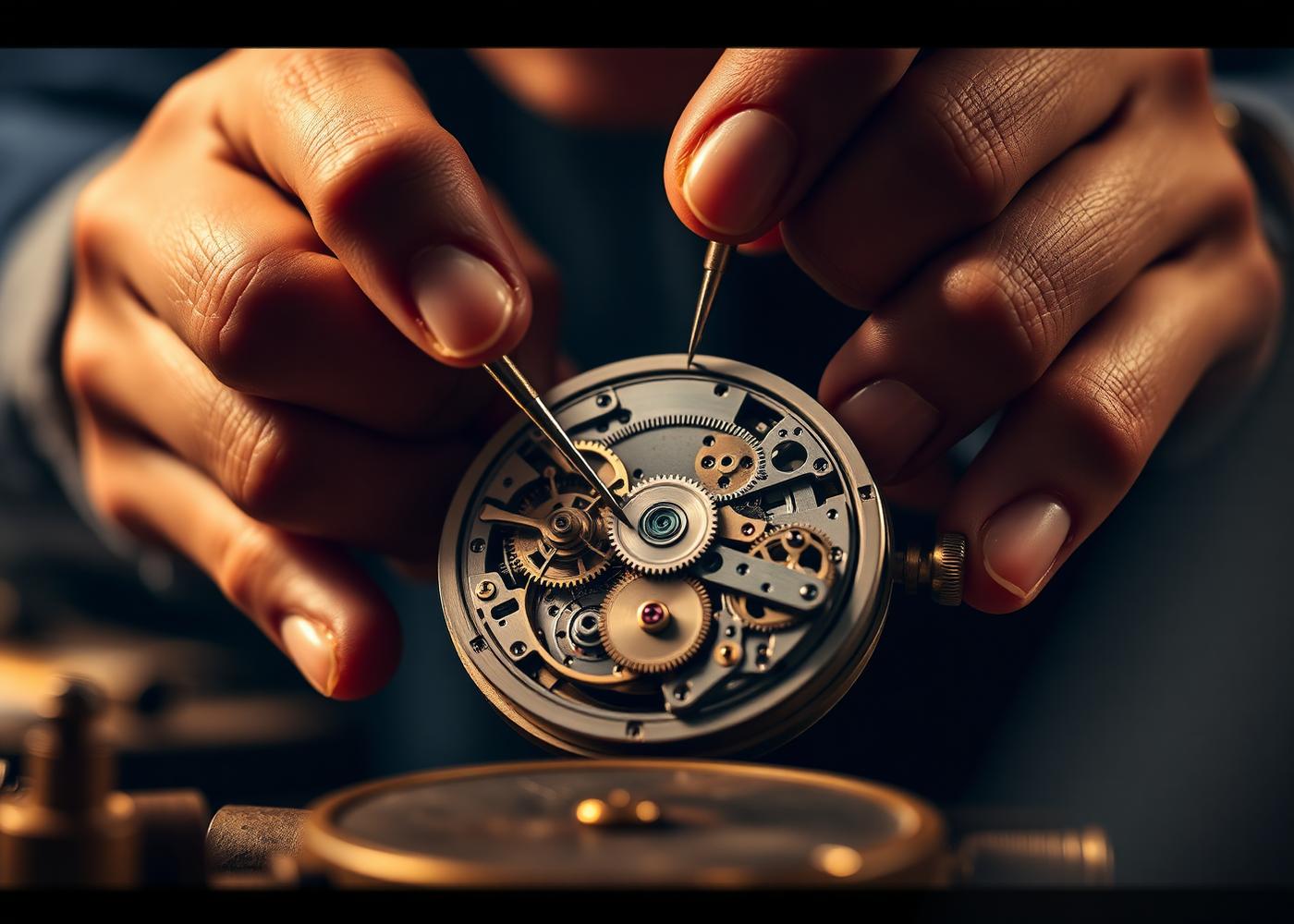 Master watchmaker at the workbench